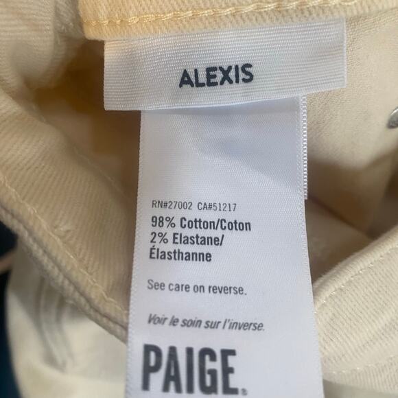 Paige Alexis Cargo Barrel Jeans Womens Size 28 Blonde Sand High Waisted Cream - Picture 7 of 7